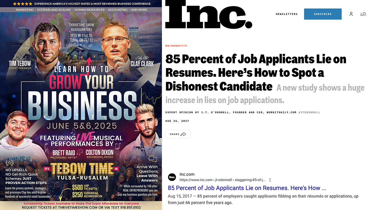 Business Coach | How to Hire Quality Employees In A World Where 85% of Employees Lie On Resumes According to Inc. Magazine. + 7 Clay Clark Client Success Stories + Join Tebow At Clay Clark's June 5-6 Business Workshop