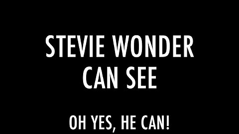 STEVIE WONDER CAN SEE