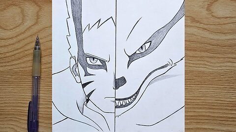 How to draw Naruto and Kurama | Naruto Baryon Mode and Kurama step by step | anime for beginners