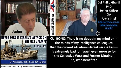w/Col Giraldi CUI BONO: There is no doubt in my mind or in the minds of my intelligence colleagues that the current situation—Israel versus Iran—is extremely bad for Israel, even more so for the Collective West and Former Ukraine. So, who benefits?