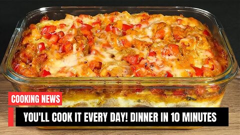 The most delicious recipe with potatoes! You'll cook it every day! Dinner in 10 minutes