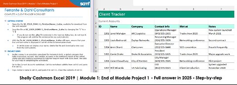 Shelly Cashman Excel 2019 | Module 1: End of Module Project 1 | Ferrante & Dahl Consultants (2025)