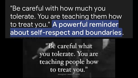 Testimony: Be careful with what you tolerate; you are teaching others how to treat you