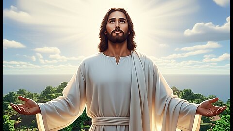 Building Faith: Portrait of Jesus Praying in Minecraft"