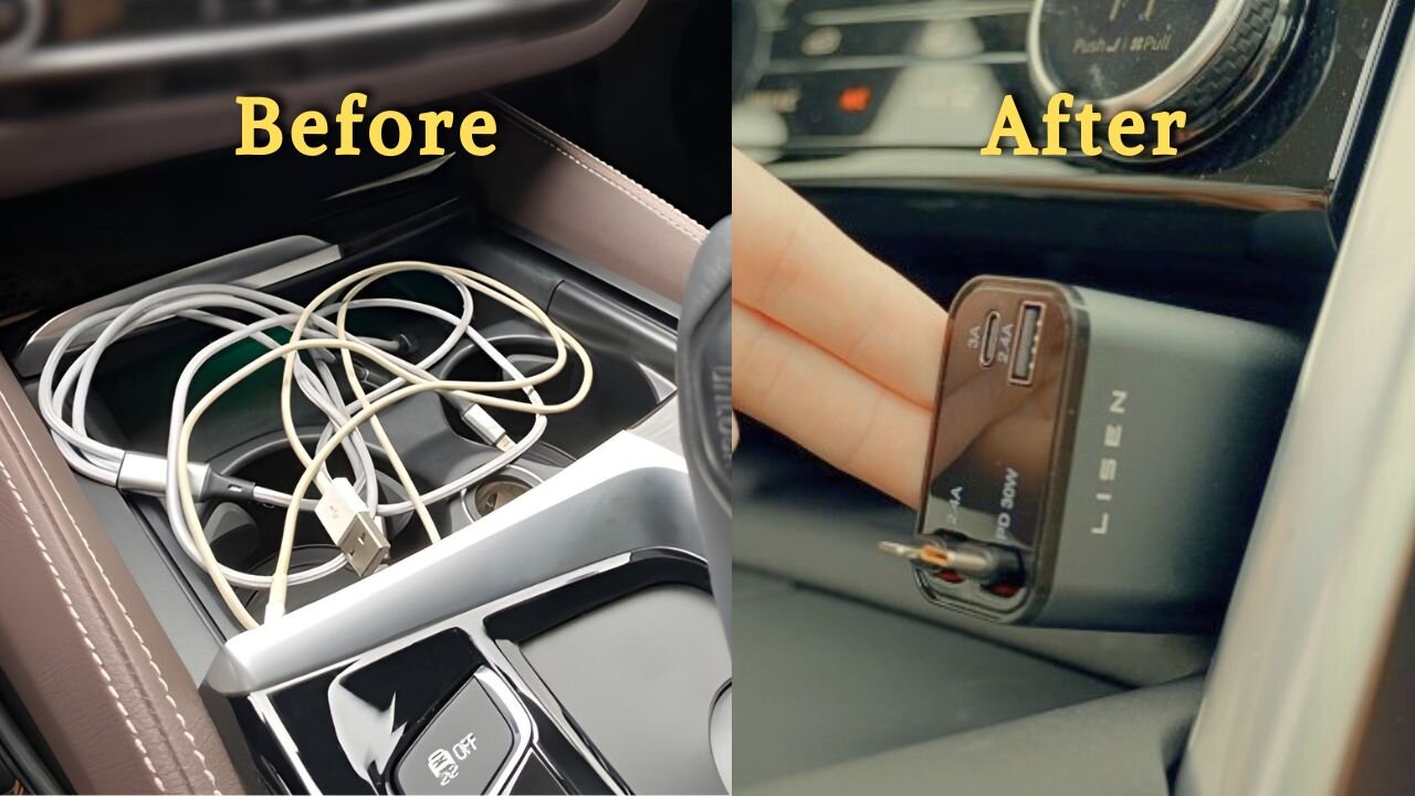 No More Messy Cables! This Retractable Car Charger 4 in 1 is GENIUS!