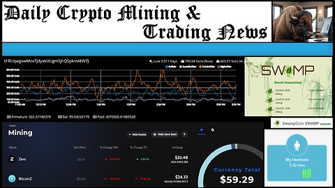 Crypto Mining and Trading News - Ep. 35 (SwampCoin Update, Current Mining, Difficulty Stats)