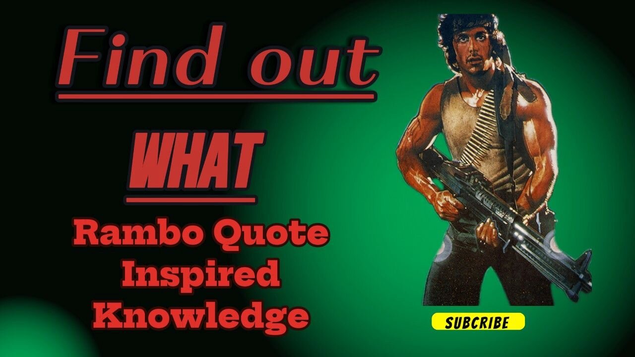 Rambo Was Right: Master Your Mind for Situational Awareness
