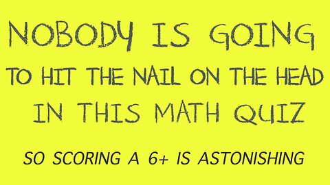 Difficult Math Quiz