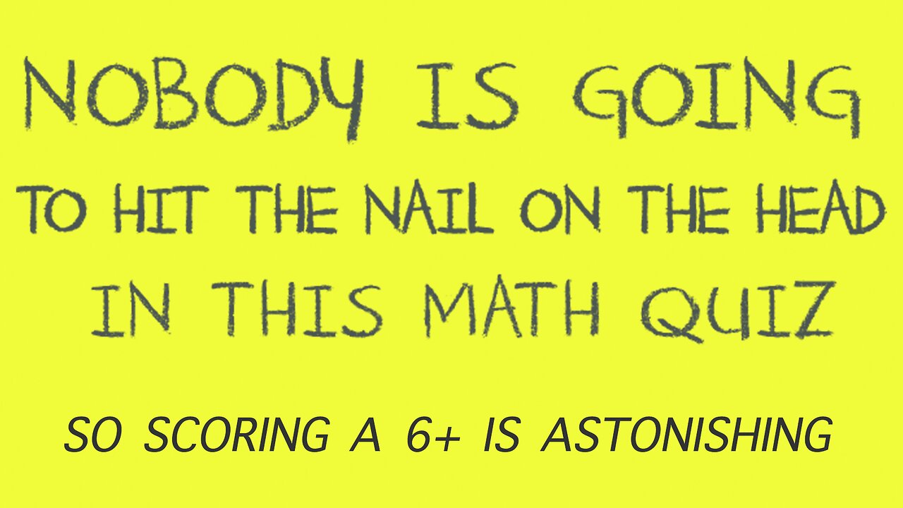 Difficult Math Quiz