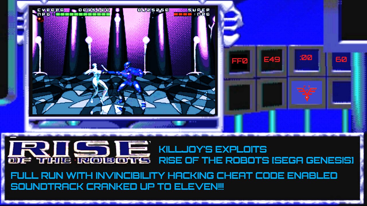 Killjoy's Exploits: Rise of The Robots [Sega Genesis] (Invincibility Cheat Full Run)