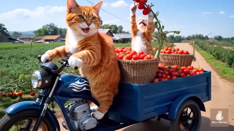 Kitten Helps Mama Cat Plant and Harvest Cabbages on the Farm 🐱🥬 A Peaceful Healing Story