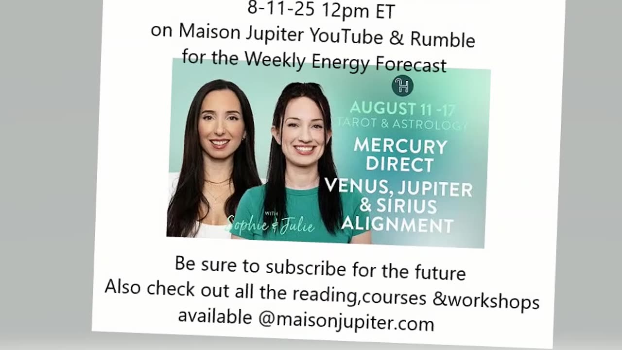 Be sure to join @Sophie Maison Jupiter & @Julie Maison Jupiter 8-11-25 12pm