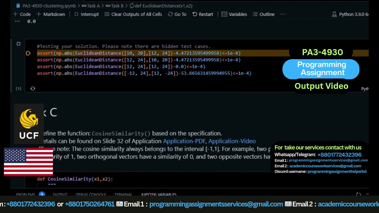 Student Work(Assignment) | PA3-4930 – Programming Application 3 Output Clustering Algorithms | UCF