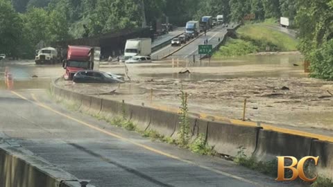 Flooding and rock slides close heavily damaged I-40 section in Smoky Mountains