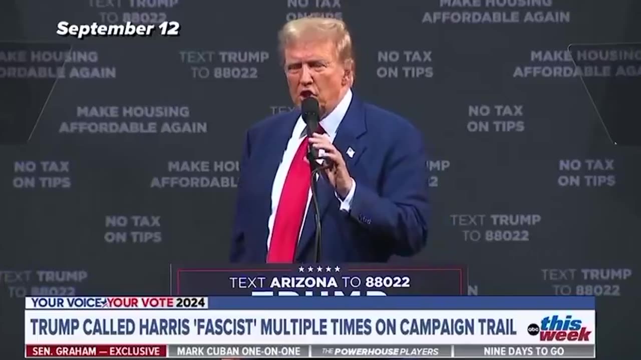 🚨Wow. ABC created a supercut of Donald Trump calling Kamala Harris a Fascist: