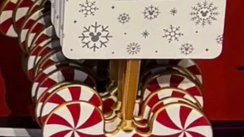Disney Parks Mickey Mouse Icon Peppermint Pattern Disc Ornament #shorts
