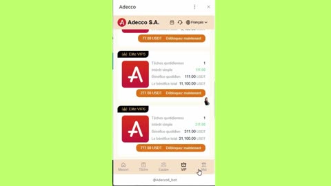 new mining mini app telegram bot adecco