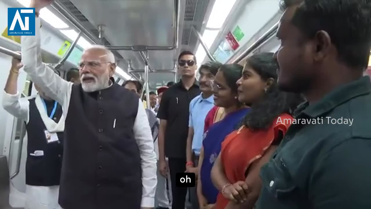 Indian PM Modi Rides Bengaluru’s New Yellow Line Metro | Driverless Tech | Amaravati Today