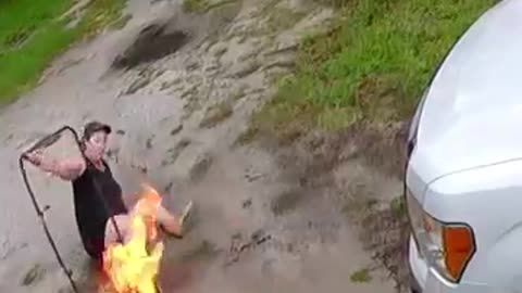 The lawnmower manual said_ 1. Pour lighter fluid on it. 2. Scream like a banshee