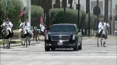 🔥The Beast escorted by the Saudi Royal guard on horseback in Riyadh