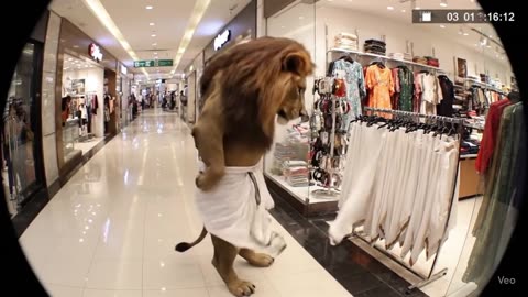 "Lion Goes Shopping 😂 | AI Animal Comedy Dance"