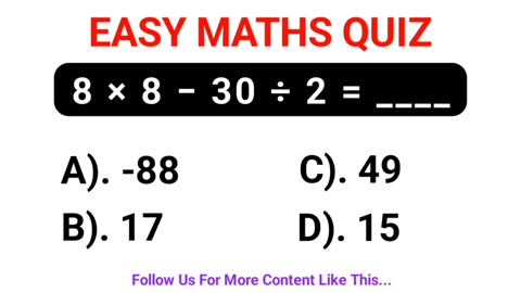 Maths Quiz For Brain Test 🧠 🤔 IQ test #shorts #maths #brain #iq #challenge #iqtest