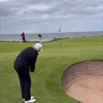 TRUMP RIPPING DRIVES TODAY AT TURNBERRY IN SCOTLAND.