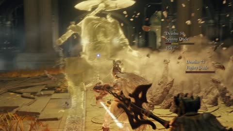 Elden Ring : Boss Fight - Godfrey, First Elden Lord vs 4 (Seamless Co-op) #eldenring #shorts