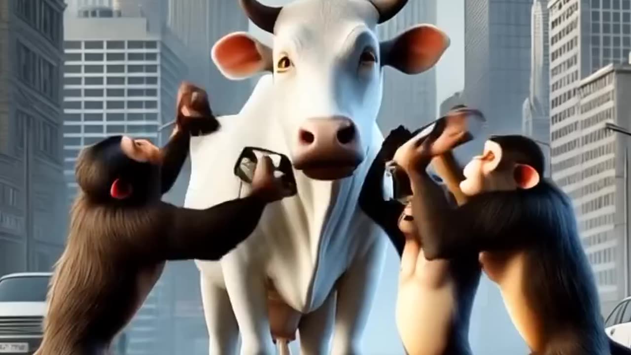 खूबसूरत गाय और समझदार बंदर की इमोशनल जंगल कहानी"। 🐄🐒