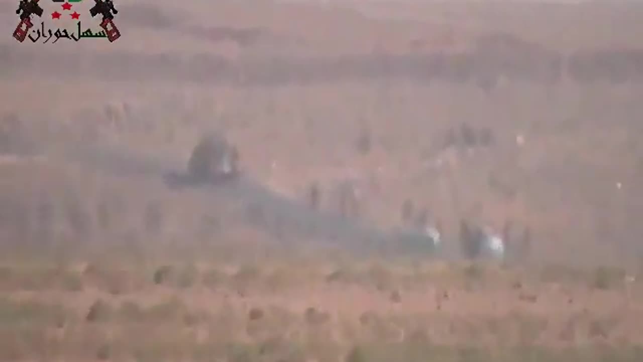 Syrian War Al-Mutaiya, Daraa, HJ-8 vs. T-55, hit (Horan Commando Brigade) 2013.09.20