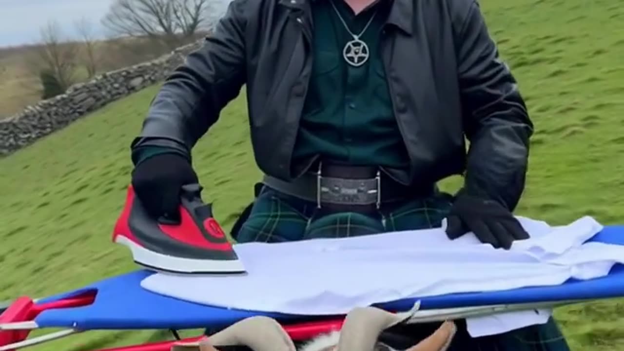 LEVI EXTREME IRONING ON A GOAT