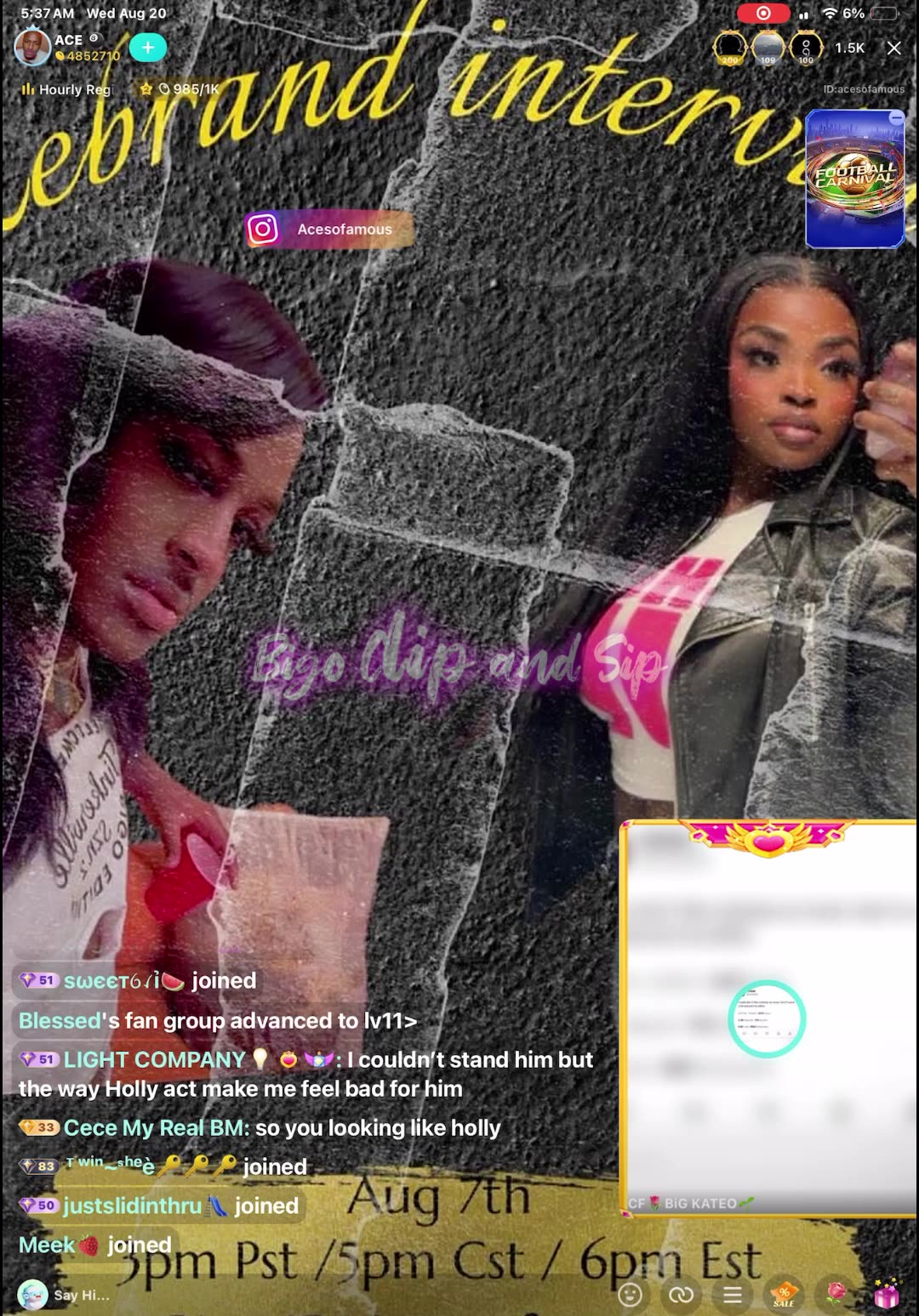 Ace goes live after his mom exposed his room on live 8/20/25 #bigoclipandsip