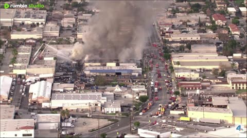 Live: Firefighters battle blaze at South El Monte business