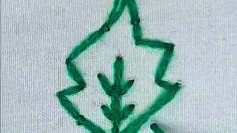 Easy Hand Embroidery Leaf Design | Simple Stitches for Beginners 🍃✨