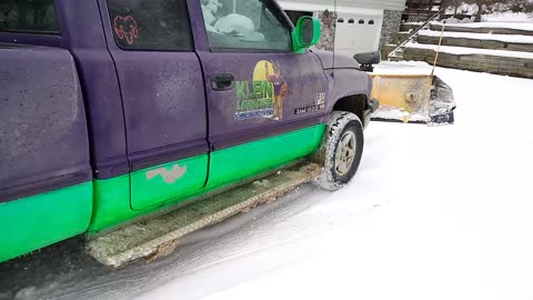 Snow plowing residential drive way