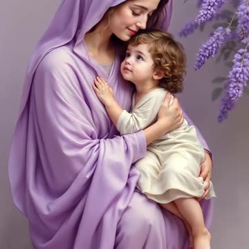 María mira a su hijo con ternura infinita