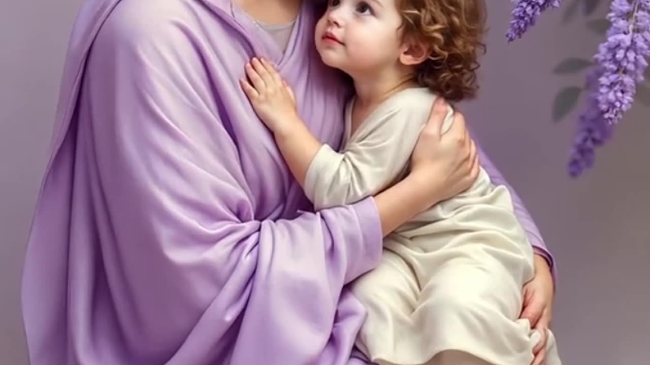 María mira a su hijo con ternura infinita