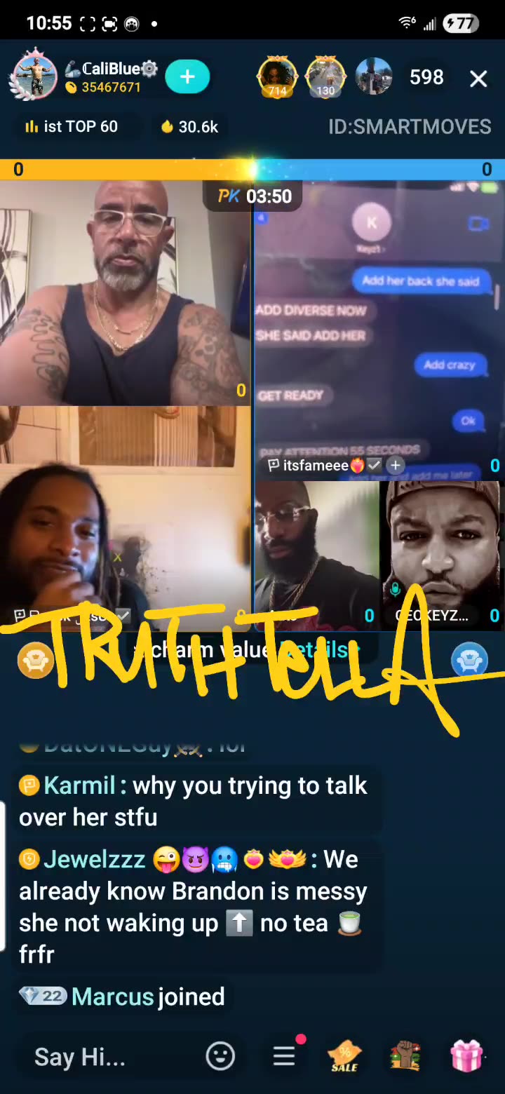 ITS FAMEEE VS. BRANDON KEYZZ IN TEAM PK TEXT MESSAGES SHOWN