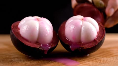 Whole Mangosteen Cut… Shock Inside! 🌌💖 | ASMR Fruit Reveal