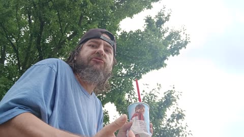 ASMR having the superman drink from Dairy Queen!!