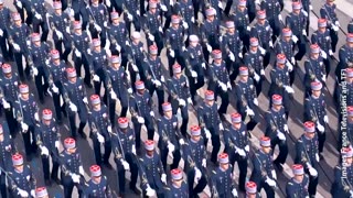 Soldier bleeds, horse falls to ground in France's Bastille Day parade