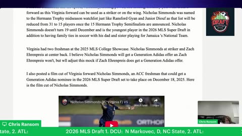 2026 MLS SuperDraft