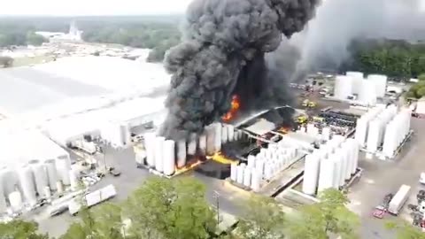 DRONE FOOTAGE following an explosion in Tangipahoa Parish at Smitty’s Supply