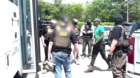 ICE raided at a worksite in Philadelphia they ARRESTED SO MANY ILLEGALS they had to call in a BUS