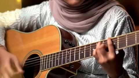 Peaceful Muslimah Guitar Moment | #shorts #acoustic