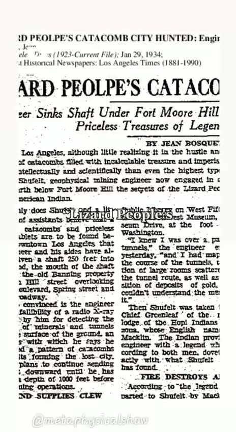 Lizard people catacomb under Hollywood?