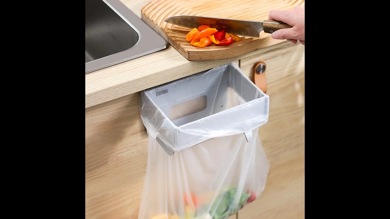 Wall-Mounted Foldable Trash Bag Holder