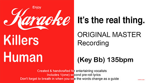 Killers - Human (Key Bb) 135bpm (2025) Karaoke