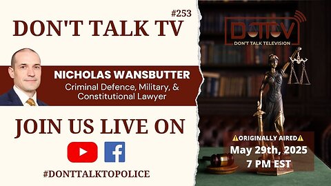 ⚖️DTTV 253⚖️| Live* Q&A with Canadian Criminal Defence, Human Rights, & Constitutional Lawyer…