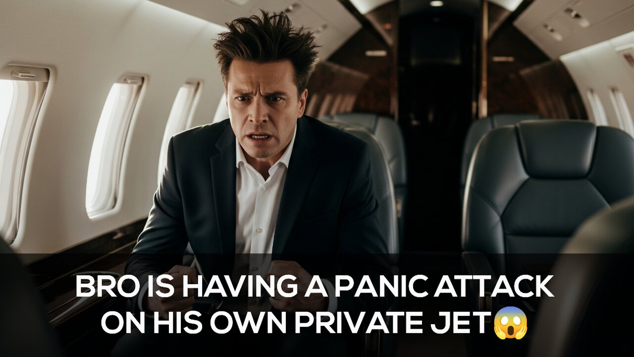 Bro is having a panic attack on his OWN PRIVATE JET…😱